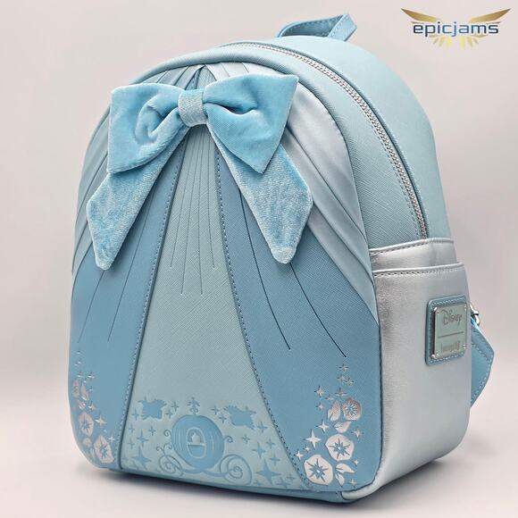 Loungefly Exclusive Disney Cinderella Dress Blue Mini Backpack Bag New main image 5